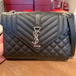Saint Laurent medium quilted textured leather shoulder bag